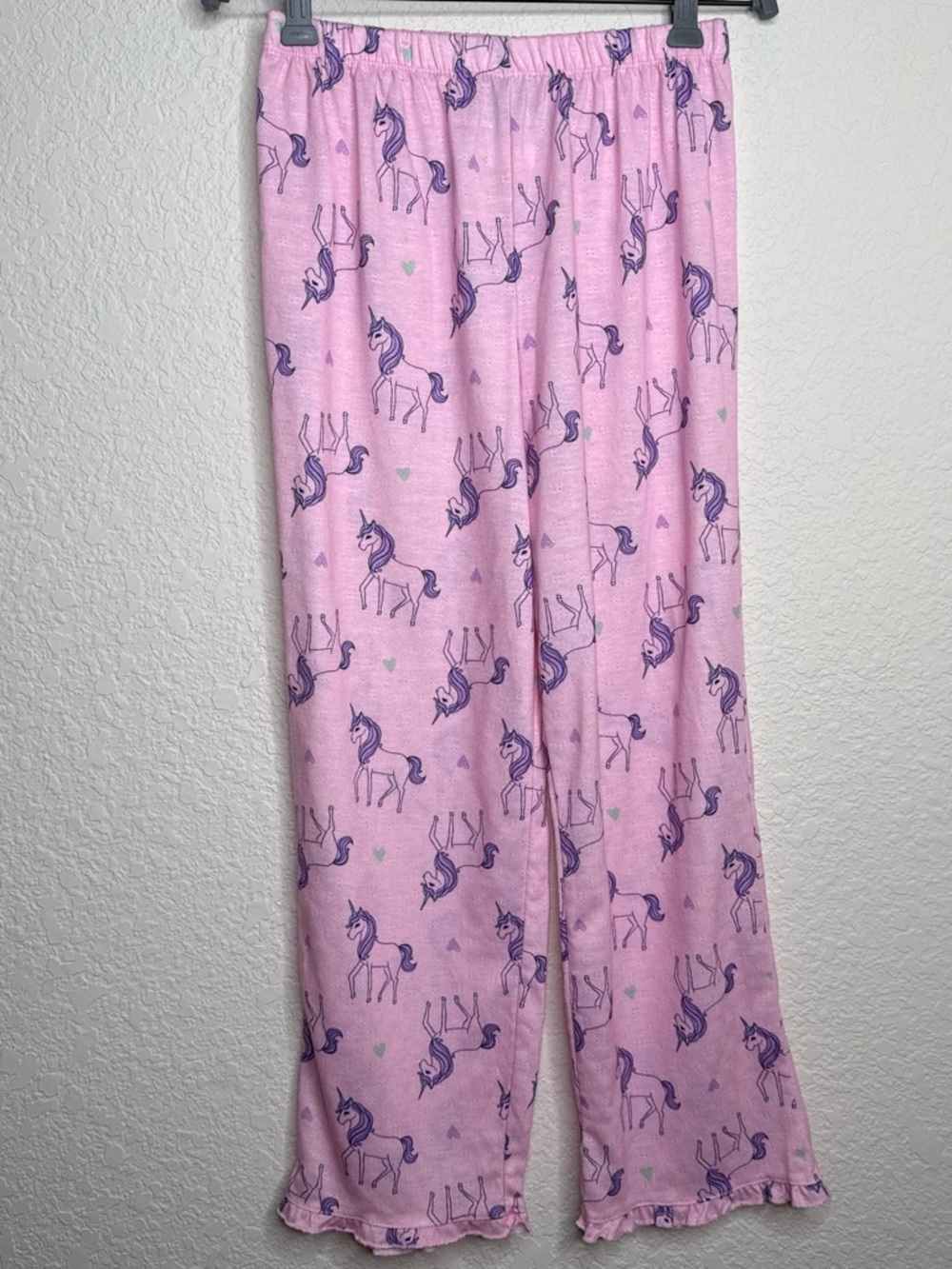 BedHead Pajamas Girls Size 12 Pink Unicorn Two Piece Set Ruffle PJs NWOT - Picture 3 of 4